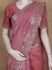 Onion Pink Embellished Design Organza Saree