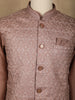 Onion Pink Embroidered Cotton Kurta For Men - Diadem