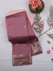 Onion Pink Floral Butta Woven Soft Silk Saree with Zari Border