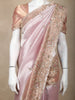 Onion Pink Floral Design Tissue Silk Saree with Designer Border