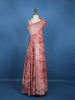 Onion Pink Floral Design Velvet Kids Gown