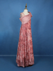 Onion Pink Floral Design Velvet Kids Gown