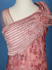 Onion Pink Floral Design Velvet Kids Gown