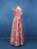 Onion Pink Floral Design Velvet Kids Gown