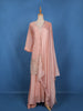 Onion Pink Floral Embroidered Crepe Palazzo Suit