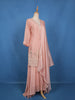 Onion Pink Floral Embroidered Crepe Palazzo Suit