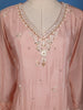 Onion Pink Floral Embroidered Crepe Palazzo Suit