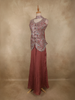 Onion Pink Floral Embroidered Design Chiffon Palazzo Suit with Dupatta
