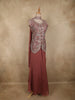 Onion Pink Floral Embroidered Design Chiffon Palazzo Suit with Dupatta