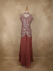 Onion Pink Floral Embroidered Design Chiffon Palazzo Suit with Dupatta