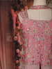 Onion Pink Floral Embroidered Georgette Palazzo Suit