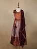 Onion Pink Floral Embroidered Raw Silk Pattu Pavadai