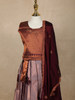 Onion Pink Floral Embroidered Raw Silk Pattu Pavadai