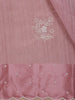 Onion Pink Floral Embroidered Raw Silk Saree