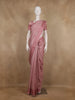 Onion Pink Floral Embroidered Raw Silk Saree