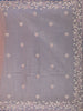 Onion Pink Floral Embroidered Semi Tissue Saree - Diadem