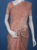 Onion Pink Floral Embroidered Semi Tissue Saree - Diadem