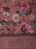 Onion Pink Floral Printed Design Chiffon Casual Saree with Striped Border