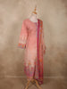 Onion Pink Floral Printed Design Cotton Straight Cut Salwar Suit