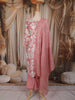 Onion Pink Floral Printed Design Cotton Straight Cut Salwar Suit with Dupatta