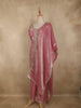 Onion Pink Floral Sequins And Beads Embroidered Design Organza Palazzo Suit with Dupatta