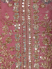 Onion Pink Floral Sequins And Beads Embroidered Design Organza Palazzo Suit with Dupatta