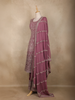 Onion Pink Floral Sequins Embroidered Georgette Palazzo Suit with Dupatta