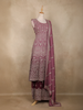 Onion Pink Floral Sequins Embroidered Georgette Palazzo Suit with Dupatta