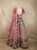 Onion Pink Floral Sequins Embroidered Net Lehenga