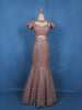 Onion Pink Floral Sequins Embroidered Party Wear Mermaid Net Lehenga