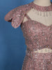 Onion Pink Floral Sequins Embroidered Party Wear Mermaid Net Lehenga