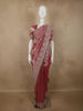 Onion Pink Floral Sequins and Beads Embroidered Design Pure Tissue Silk Designer Saree with Designer Border