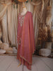 Onion Pink Floral Sequins and Beads Embroidered Design Tissue Organza Palazzo Suit with Dupatta