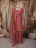 Onion Pink Floral Sequins and Beads Embroidered Design Tissue Organza Palazzo Suit with Dupatta