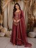 Onion Pink Floral Sequins and Beads Embroidered Design Tissue Silk Lehenga With Matching Dupatta