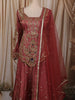 Onion Pink Floral Sequins and Beads Embroidered Design Tissue Silk Lehenga With Matching Dupatta