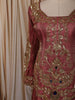 Onion Pink Floral Sequins and Beads Embroidered Design Tissue Silk Lehenga With Matching Dupatta