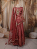 Onion Pink Floral Sequins and Beads Embroidered Design Tissue Silk Lehenga With Matching Dupatta