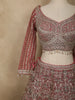 Diadem Women Dusty Rose Net Lehenga Choli Heavy Embroidered Designer Wedding Wear