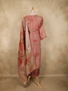 Onion Pink Floral Thread Embroidered Design Tissue Silk Straight Cut Salwar Suit