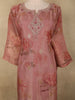 Onion Pink Floral Thread Embroidered Design Tissue Silk Straight Cut Salwar Suit