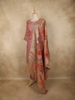 Onion Pink Floral Thread Embroidered Design Tissue Silk Straight Cut Salwar Suit