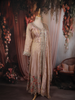 Onion Pink Floral Thread and Sequins Embroidered Design Organza Mastani Palazzo Suit