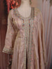 Onion Pink Floral Thread and Sequins Embroidered Design Organza Mastani Palazzo Suit