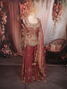 Onion Pink Floral Vine Zari Embroidered Design Tissue Organza Party Wear Palazzo Suit with Matching Dupatta