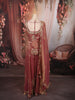 Onion Pink Floral Vine Zari Embroidered Design Tissue Organza Party Wear Palazzo Suit with Matching Dupatta