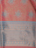 Onion Pink Floral Woven Art Silk Saree