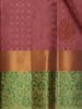 Onion Pink Floral Woven Design Pure Kanchipuram Silk Saree