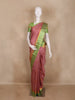 Onion Pink Floral Woven Design Pure Kanchipuram Silk Saree