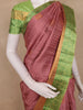 Onion Pink Floral Woven Design Pure Kanchipuram Silk Saree